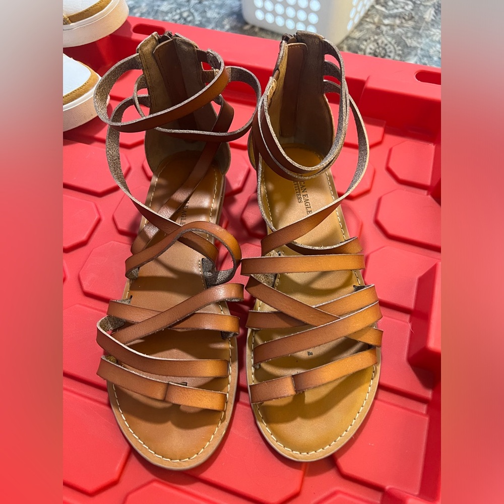 American Eagle Outfitters Brown Strappy Sandals
